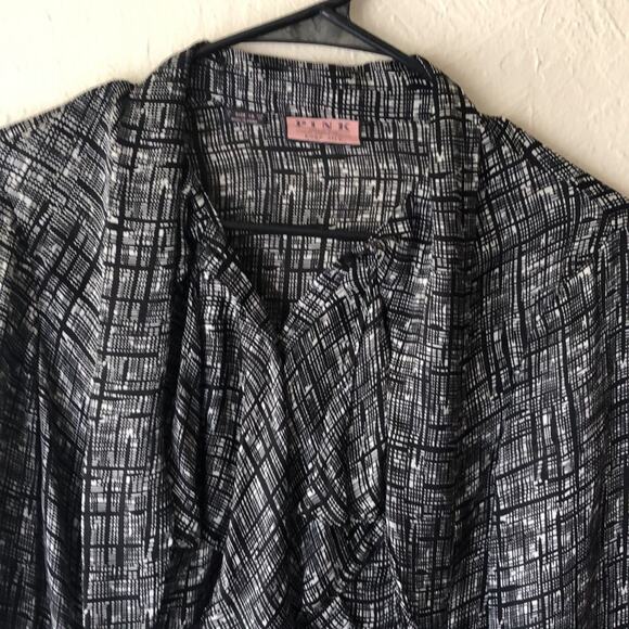 Thomas Pink Ruffles Front Silk Blouse Size 10 - Picture 4 of 8